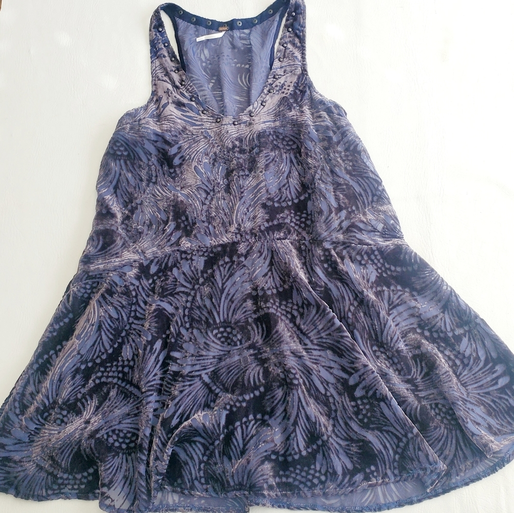 Free People Ellie Navy Blue Tunic Dress XS - Picture 2 of 5